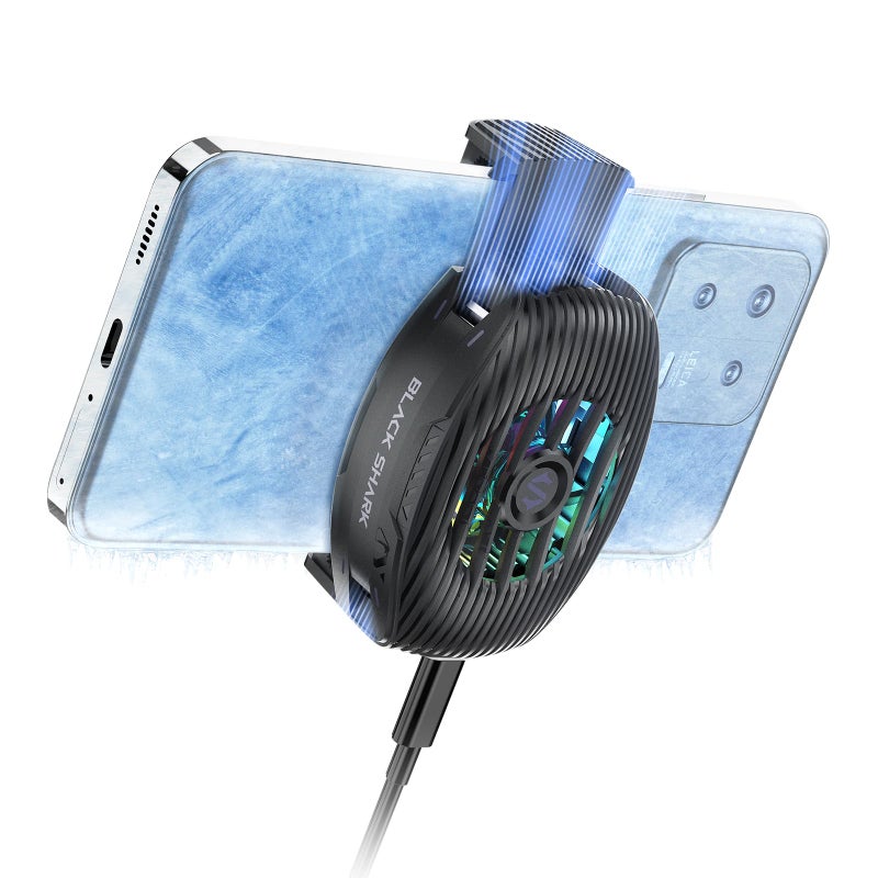 Black Shark Phone Cooler for Gaming FunCooler 5 NEO Wired Mobile Phone Cooling Fan Lightweight Quiet with RGB Light Cellphone Radiator for 267345 inches iPhoneAndroid Retaining Bolt Black - Image 2