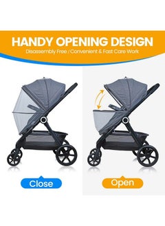 Orzbow Universal Mosquito Net For Strollerbaby Bug Net With Twoway Zippers & Storage Bagbreathable & Foldable Mosquito Nets For Strollerscar Seatbassinetcradleportable Mini Crib (Dark Grey)  - Image 4