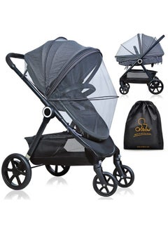 Orzbow Universal Mosquito Net For Strollerbaby Bug Net With Twoway Zippers & Storage Bagbreathable & Foldable Mosquito Nets For Strollerscar Seatbassinetcradleportable Mini Crib (Dark Grey)  - Image 2
