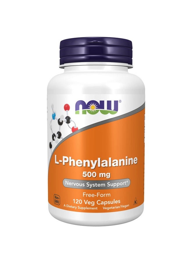 now Supplements Lphenylalanine 500 Mg Nervous System Support* Amino Acid 120 Veg Capsules  - Image 1