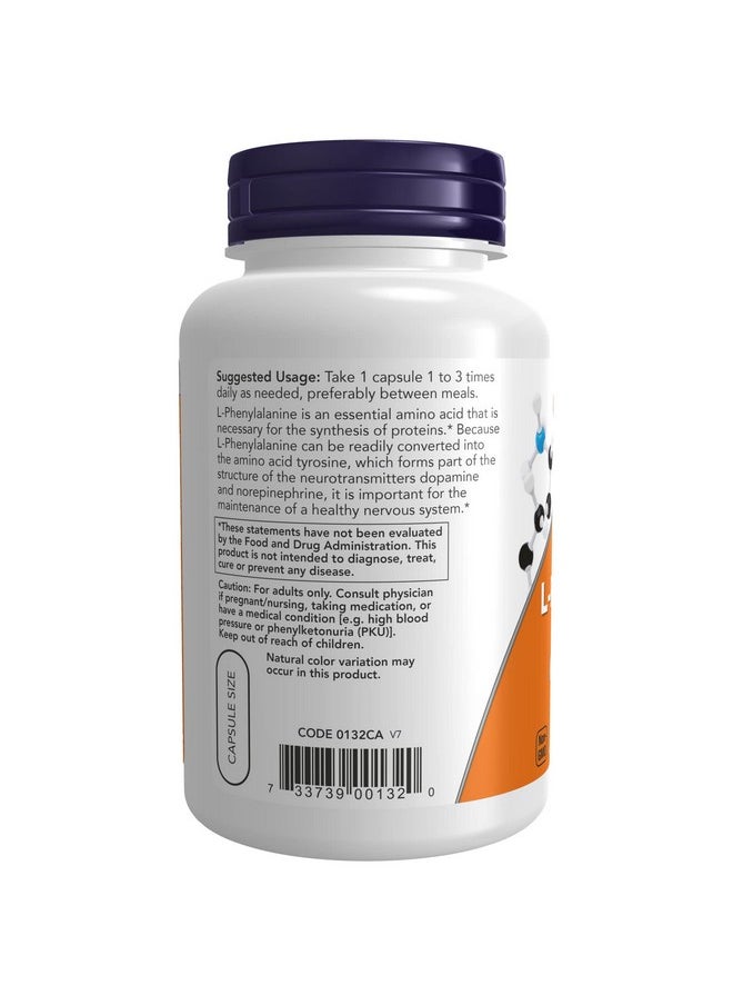 now Supplements Lphenylalanine 500 Mg Nervous System Support* Amino Acid 120 Veg Capsules  - Image 4