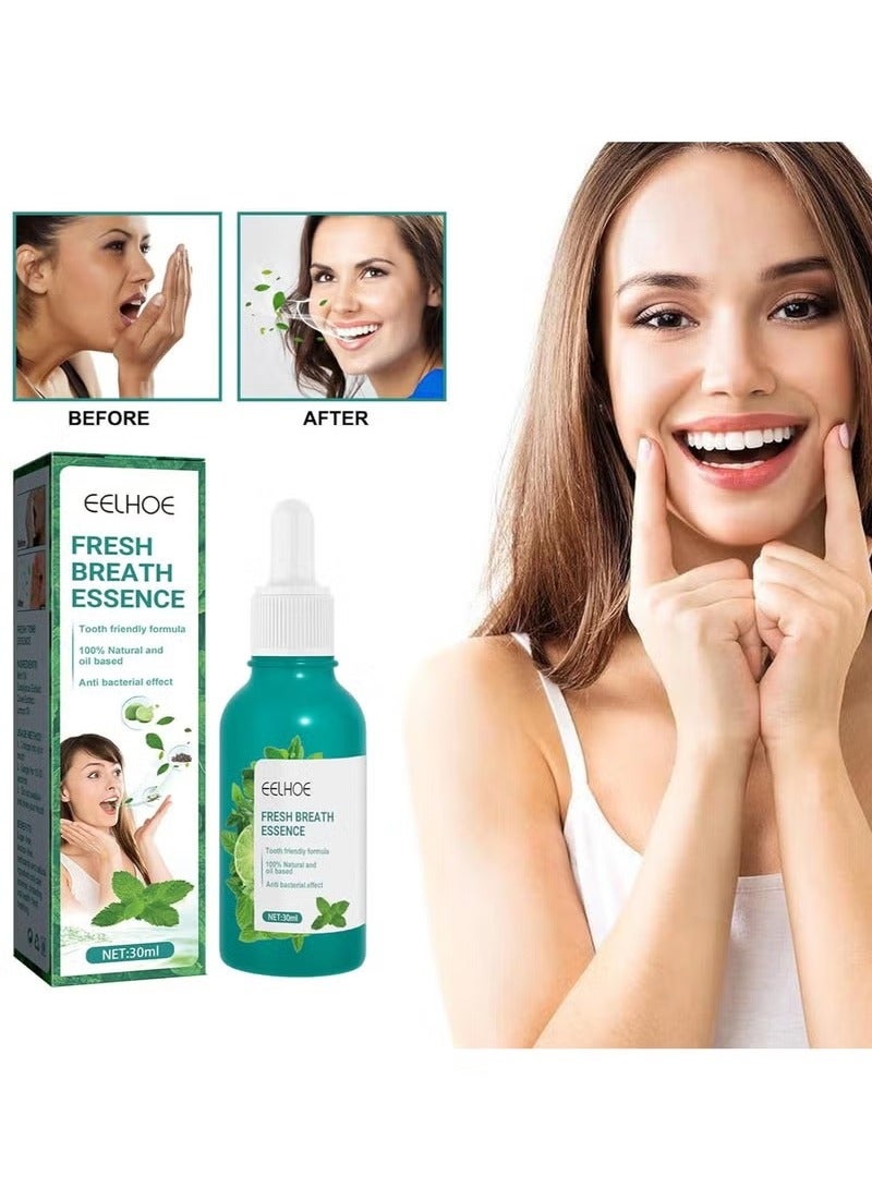 EELHOE Fresh Breath Oral Care Essence, Natural Breath Freshening Drops For Bad Breath And Dry Mouth, Fresh Breath Essence With Mint Oil, Bad Mouth Smell Removing Drops, Travel Size Concentrated 30ML - Image 2