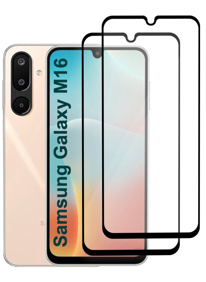 DUSALA 2Packs Samsung Galaxy M16 Screen Protector – Full Coverage 9H Tempered Glass | HD Clarity | Anti-Fingerprint | Edge-to-Edge Fit - Image 1