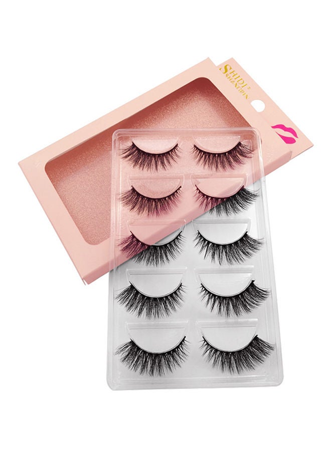 نيبمينينت طقم رموش اصطناعية من فرو المينك ثلاثية الأبعاد 5 أزواج طراز G900 أسود - Image 1