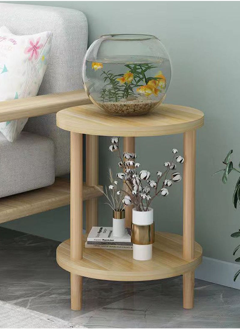 Sharpdo - Double Deck Sofa Side Table Simple Modern Small Table Simple Bedside Table Small Tea Table In Bedroom - Image 1