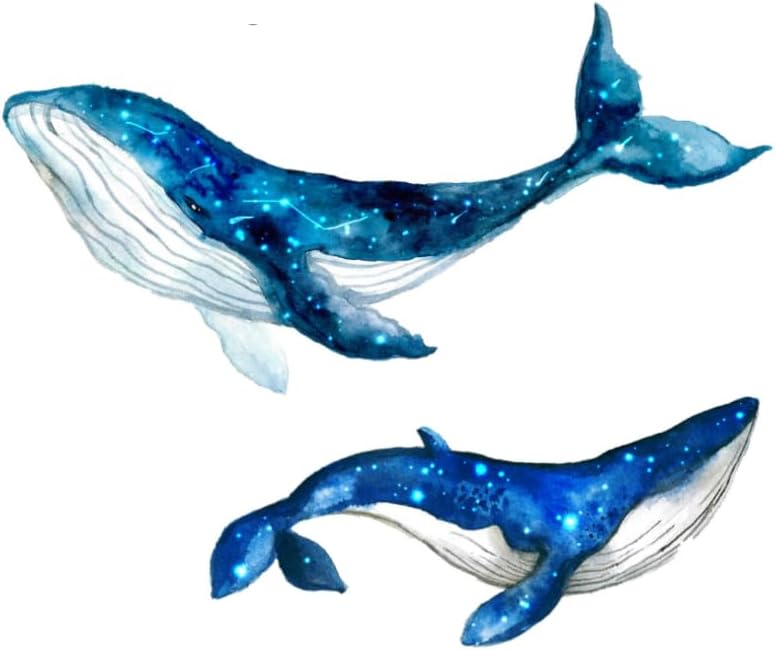 Zaiphany 38W Large Blue Whale Wall Decals Peel and Stick for Nursery Kids Bedroom DecorWhale Wall Stickers Nursery Cartoon for Girl BedroomHumpback Whale Wall DecalWhale Pictures for Nursery - Image 1