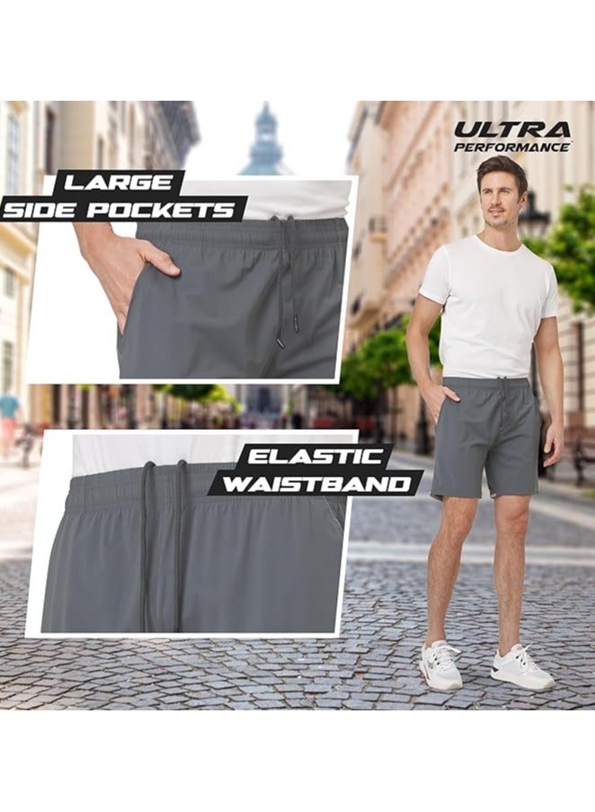 سبال شورت سباحة رجالي – شورت سباحة سريع الجفاف للبحر، المسبح والرياضة – أسود، أبيض، رمادي - Image 2