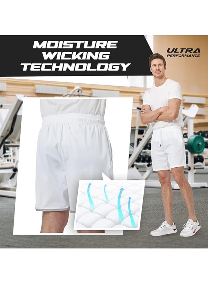 سبال شورت سباحة رجالي – شورت سباحة سريع الجفاف للبحر، المسبح والرياضة – أسود، أبيض، رمادي - Image 3