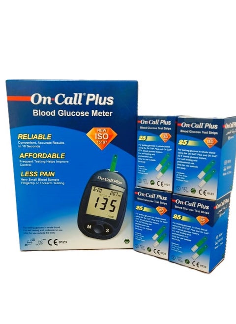 Blood Glucose Monitor On Call Plus +100 Strips