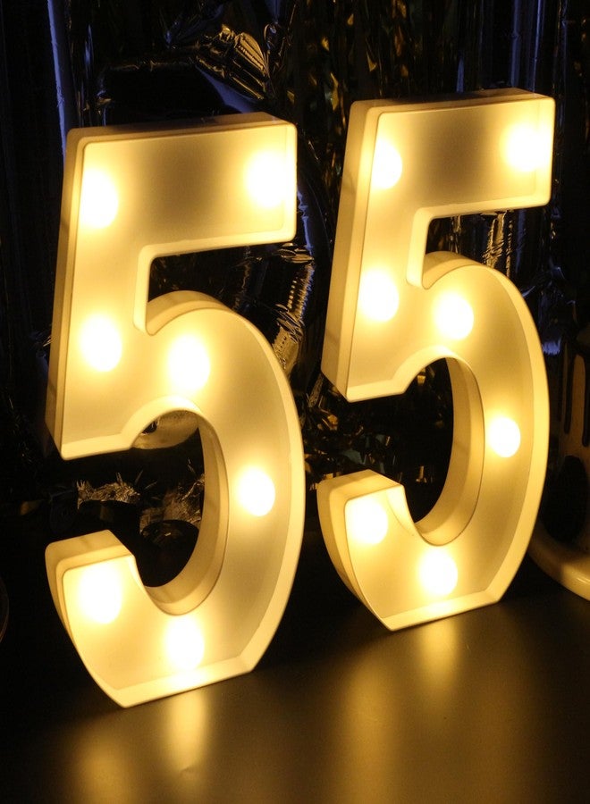 JunyRuny H: 8.26 Inches Light Up Numbers 55 Centerpieces Table Sign, Happy 55th Birthday Decorations for Women, 55th Party Decor for Men, 55 Year Old Birthday Supplies - Image 1