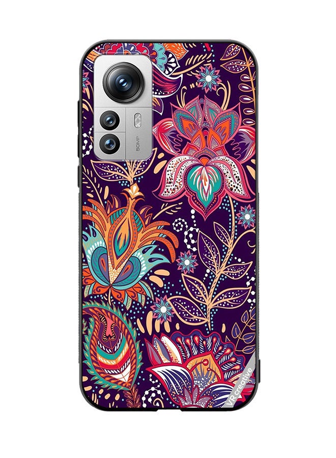 VR CREATIVE غطاء حماية لهاتف Xiaomi 12X بتصميم زهور متعدد الألوان - Image 1
