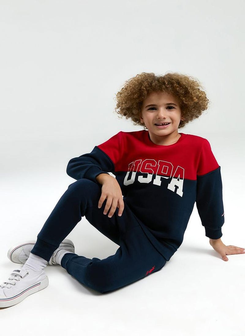 U.S. Polo Assn. U.S. Polo Assn. Boys Navy/Red Tracksuit Set  - Image 1