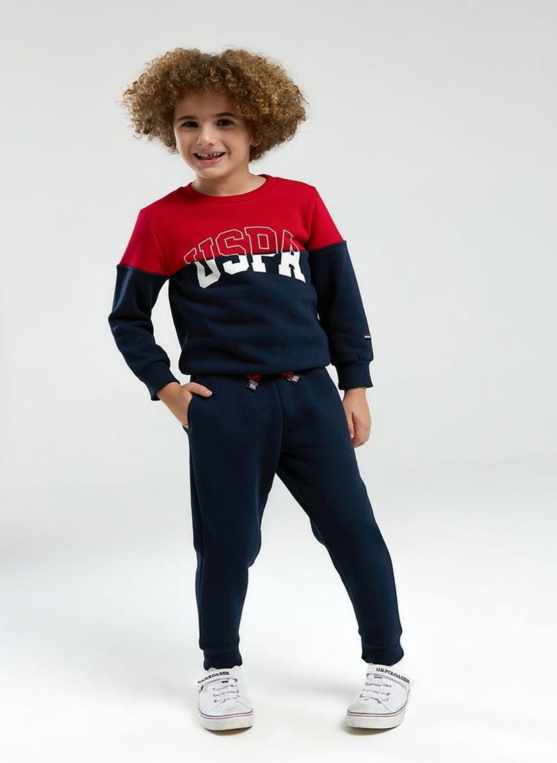 U.S. Polo Assn. U.S. Polo Assn. Boys Navy/Red Tracksuit Set  - Image 2