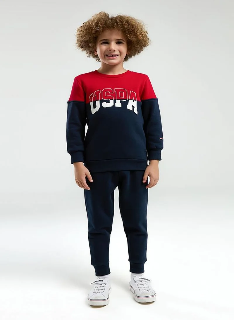 U.S. Polo Assn. U.S. Polo Assn. Boys Navy/Red Tracksuit Set