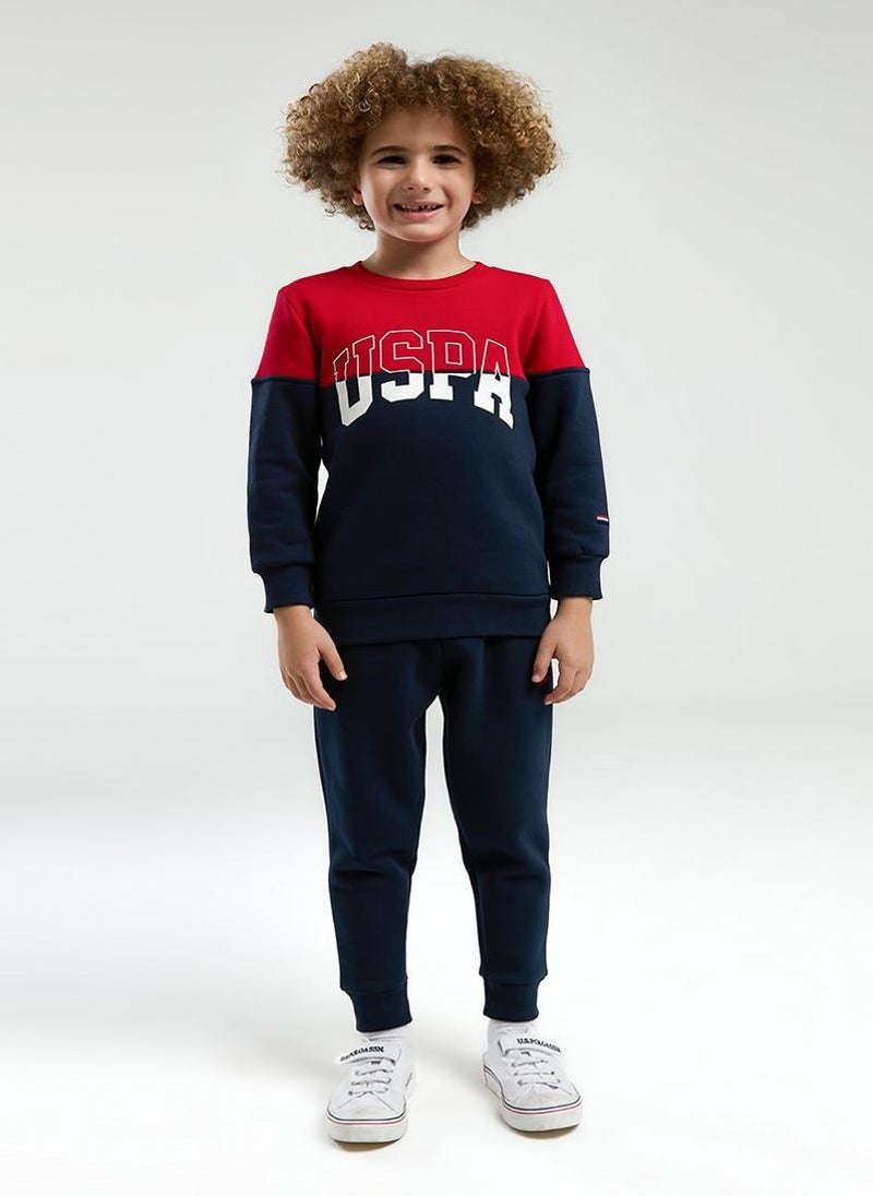 U.S. Polo Assn. U.S. Polo Assn. Boys Navy/Red Tracksuit Set  - Image 4