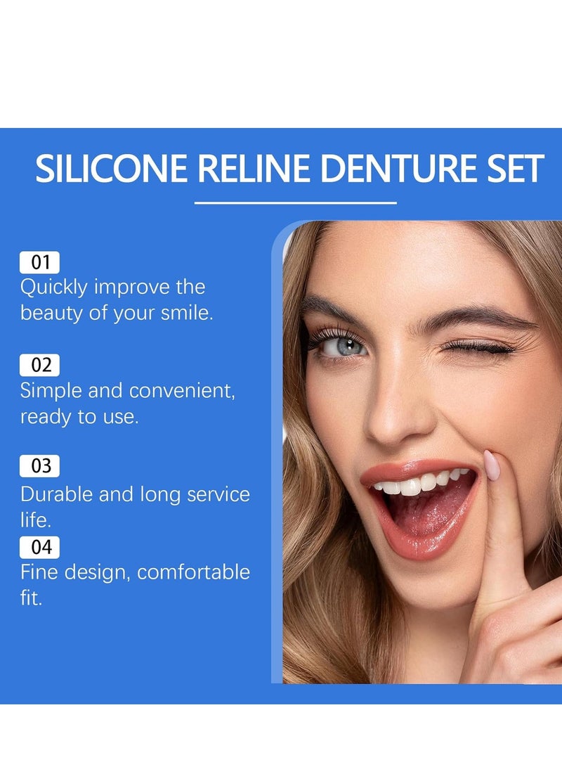 Silicone Reline Denture Set, Denture Silicone Reline Kit for Dentures, Soft Denture Reline Kit for Men and Women, Unisex Denture Reline Kit is Suitable for securing Upper and Lower dentures (1Pcs) - Image 4
