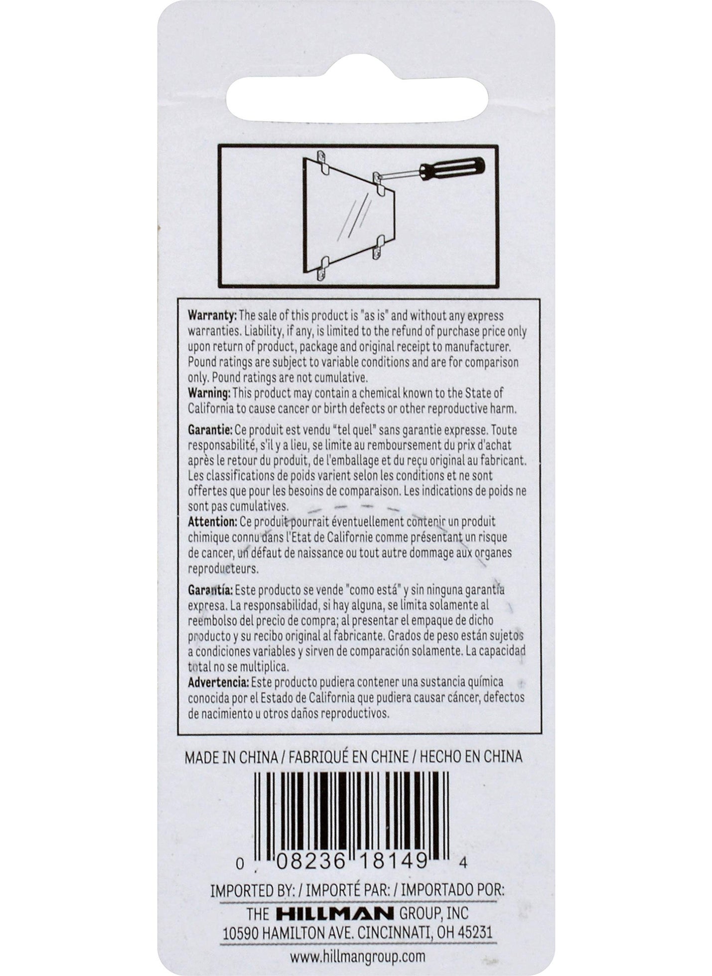Hillman Hillman 121155 Metal Mirror Holder Kit, Steel  - Image 3