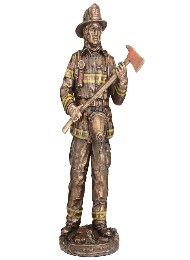Unicorn Studio Veronese Design 12 1/4 Inch Firefighter Be Proud Brave and Prepared Cold Cast Resin Bronze Finish Sculpture - Image 1