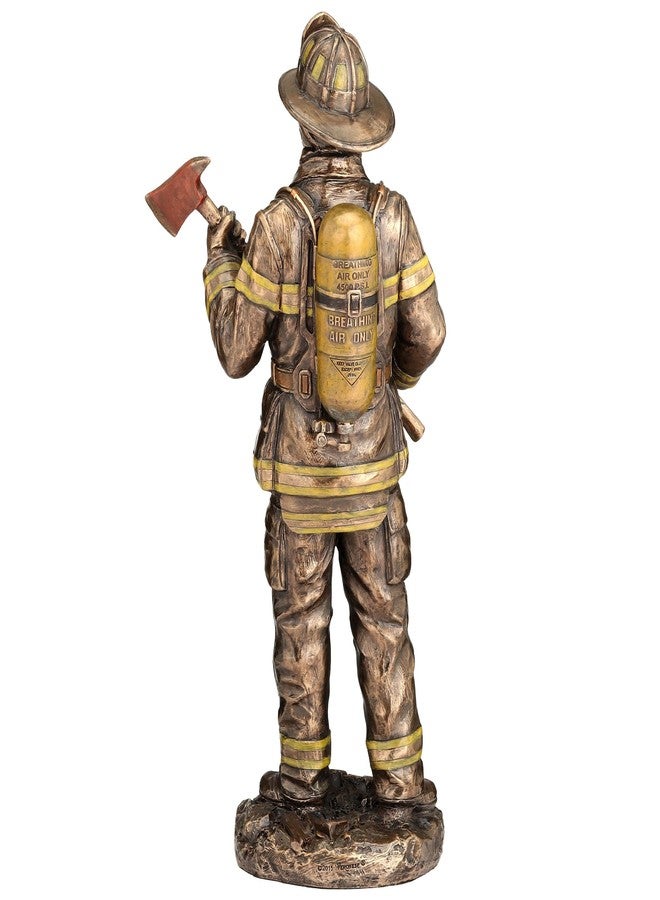 Unicorn Studio Veronese Design 12 1/4 Inch Firefighter Be Proud Brave and Prepared Cold Cast Resin Bronze Finish Sculpture - Image 3