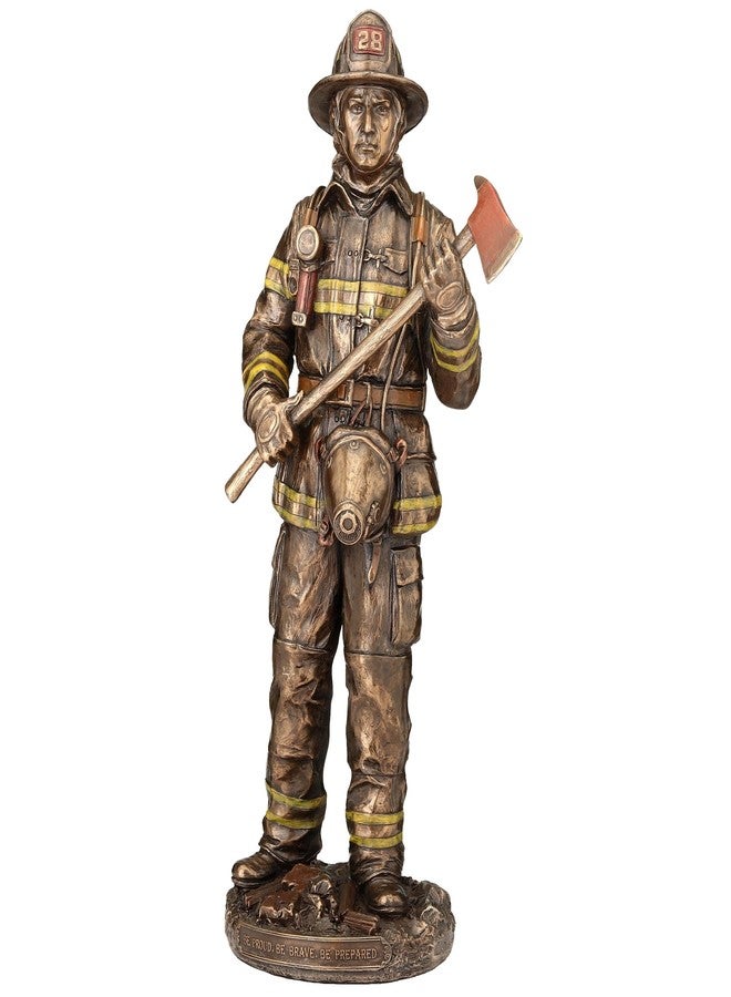Unicorn Studio Veronese Design 12 1/4 Inch Firefighter Be Proud Brave and Prepared Cold Cast Resin Bronze Finish Sculpture - Image 4
