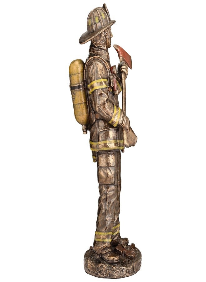 Unicorn Studio Veronese Design 12 1/4 Inch Firefighter Be Proud Brave and Prepared Cold Cast Resin Bronze Finish Sculpture - Image 5