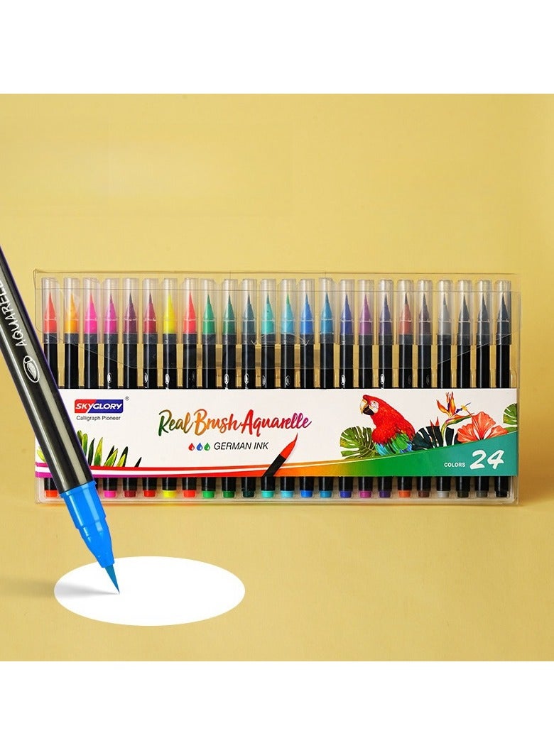 كوينج 24 Color Flexible Nylon Tip Brush Pen Set 