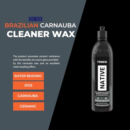 Vonixx Native Brazilian Carnauba Cleaner Wax - 500ml | Premium Carnauba Wax for Deep Shine & High Beading Effect | Ready to Use | Ideal for Paint Black Piano Surfaces and Chrome - Image 2