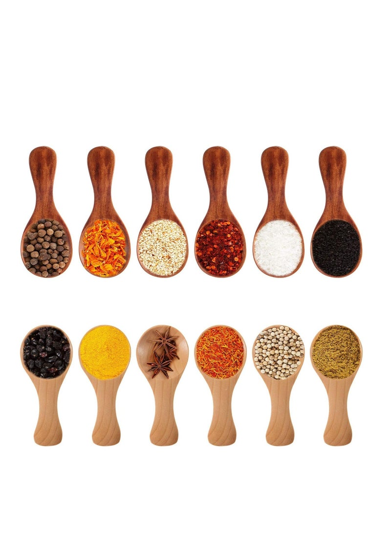 Oasisgalore 20-Pack Mini Wooden Spoons for Condiments Sugar Honey, Teaspoon for Coffee, Jam, Ice Cream - Image 2