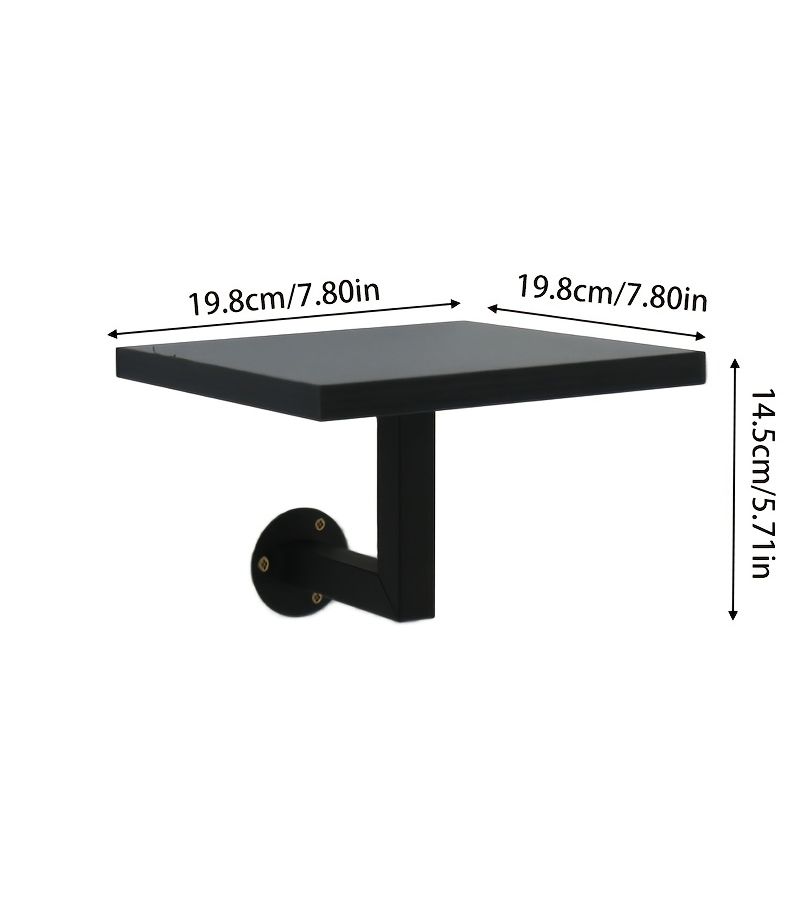 Black Floating Wall Mounted Side Table Space Saving Sturdy Wall Shelf Minimalist Modern Nightstand For Bedroom Sofa Side Table Entryway Bathroom Organizer Small Spaces - Image 4