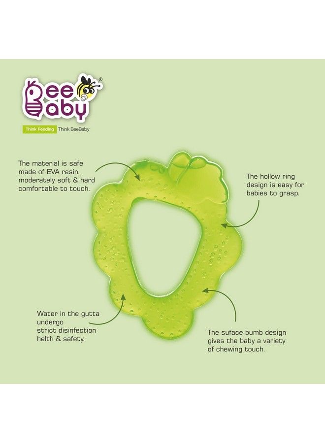 Beebaby Fruit Shape Soft Silicone & Water Filled Teethers Combo With Carrying Case. 100% Bpa Free. 100% Food Grade. (Green Grapes Green Banana & Green Apple) 3 Months + - Image 5