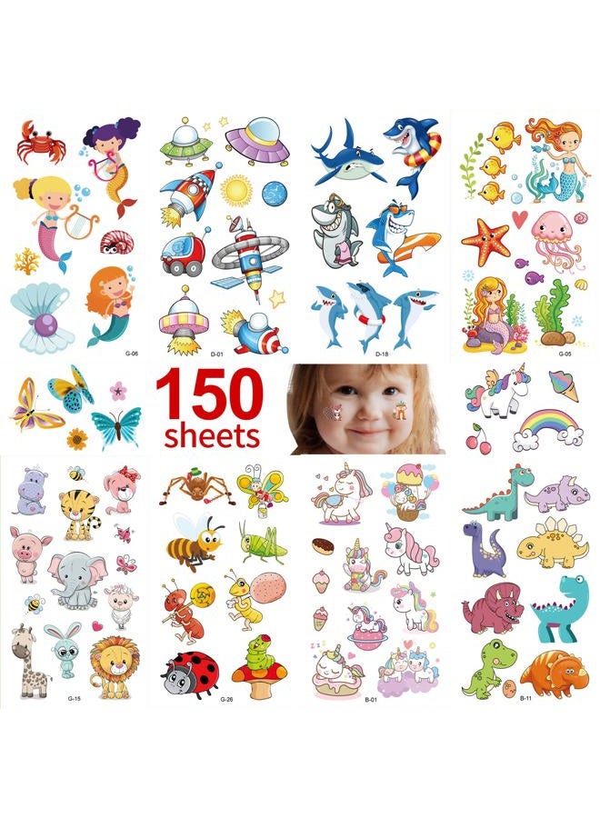 Metker Temporary Tattoo Kids - 150 Sheets & 1700+ Patterns | Boosts Imagination/Creativity & Easy-Clean | Ideal for Party Favors, Arts & Crafts, Goodie Bags (Non-Toxic, Safe for Skin)-B - Image 1