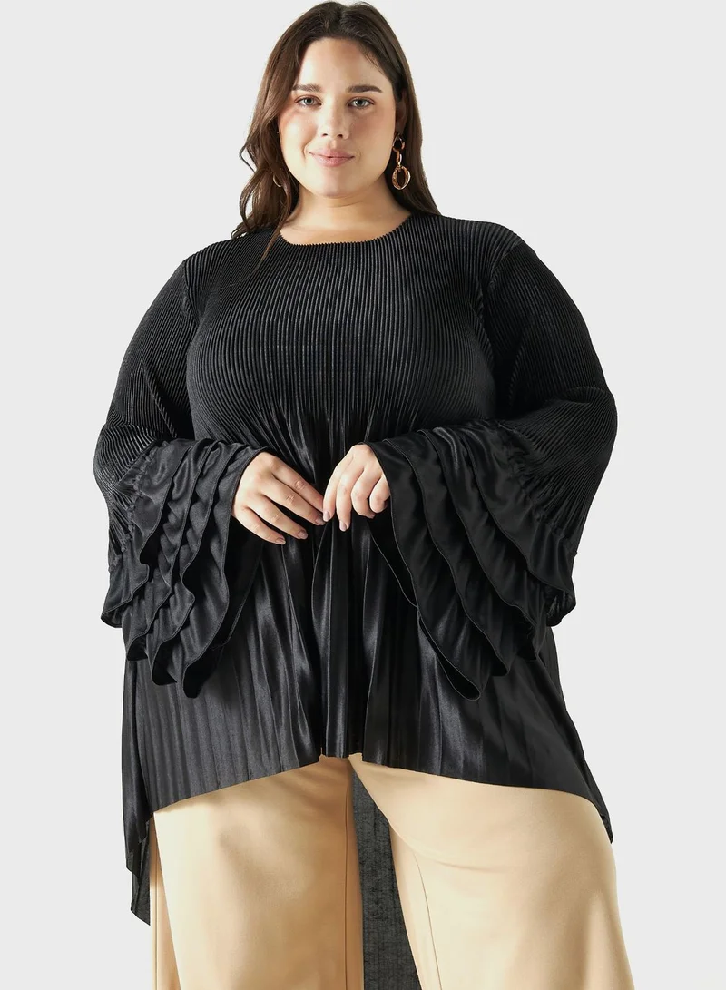 2Xtremz Ruffle Sleeve Tiered Top