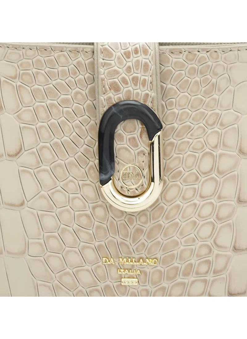Da Milano  Genuine Leather Cream Sling Bag for Women | Best Price UAE