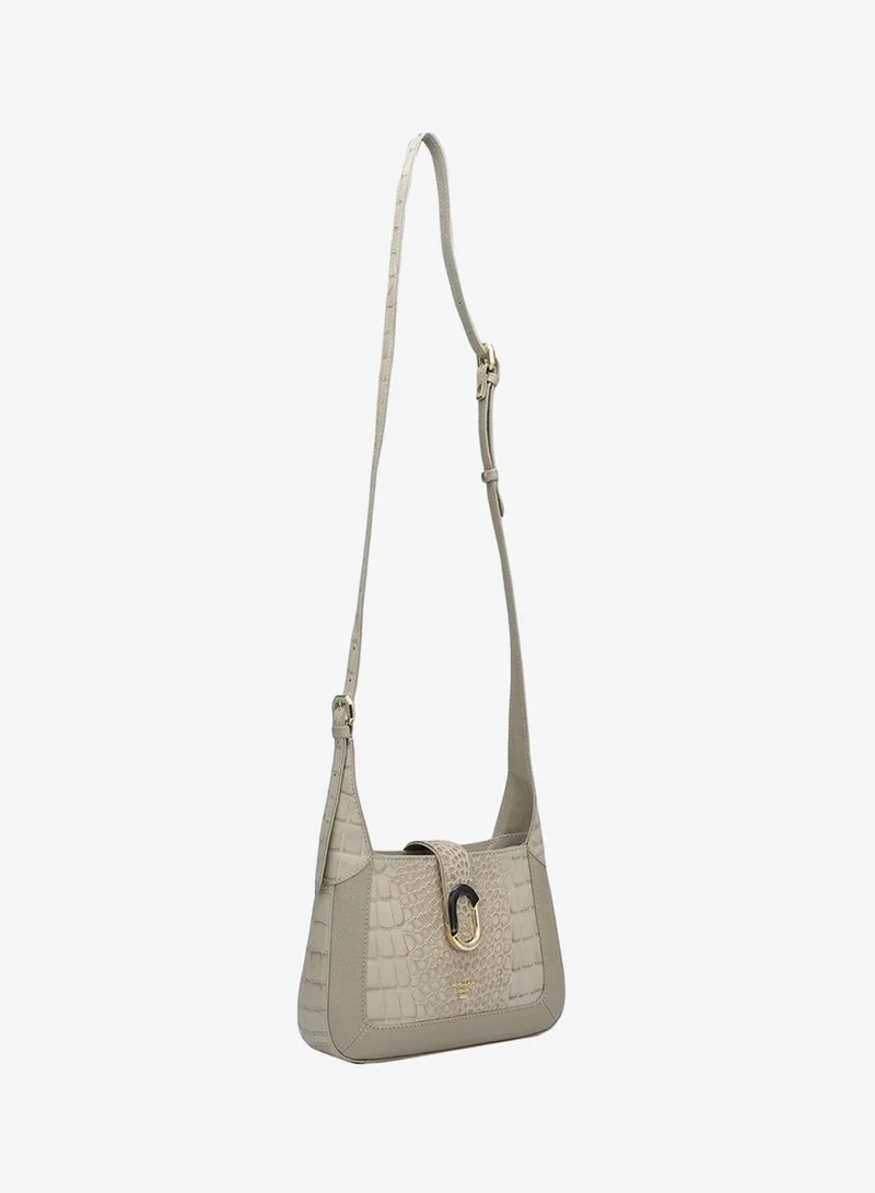 Da Milano Genuine Leather Cream Sling Bag
