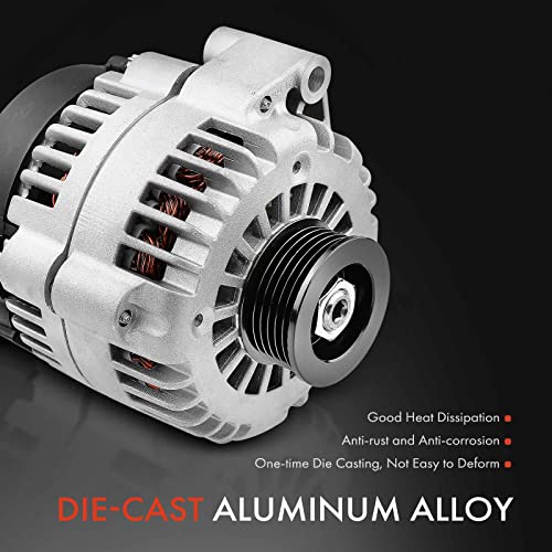 A-Premium Alternator Compatible with Chevrolet/Chevy, Cadillac, GMC Vehicle Models, 4.3L 4.8L 5.0L 5.3L 5.7L 6.0L 6.5L 6.6L 8.1L, 12V 105A CW 6-Groove Pulley, Replace# 10480388 10464438 19244727 - Image 4