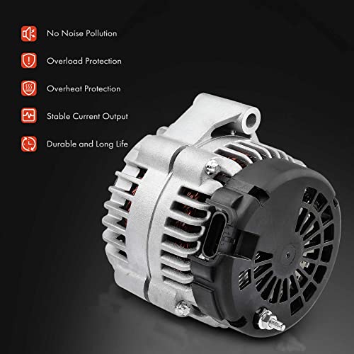 A-Premium Alternator Compatible with Chevrolet/Chevy, Cadillac, GMC Vehicle Models, 4.3L 4.8L 5.0L 5.3L 5.7L 6.0L 6.5L 6.6L 8.1L, 12V 105A CW 6-Groove Pulley, Replace# 10480388 10464438 19244727 - Image 5