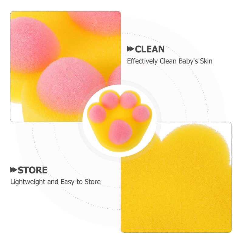 Soft Cat Claw Bath Sponges 4 Pack Exfoliating Washcloths For Newborn Baby Shower - Image 4