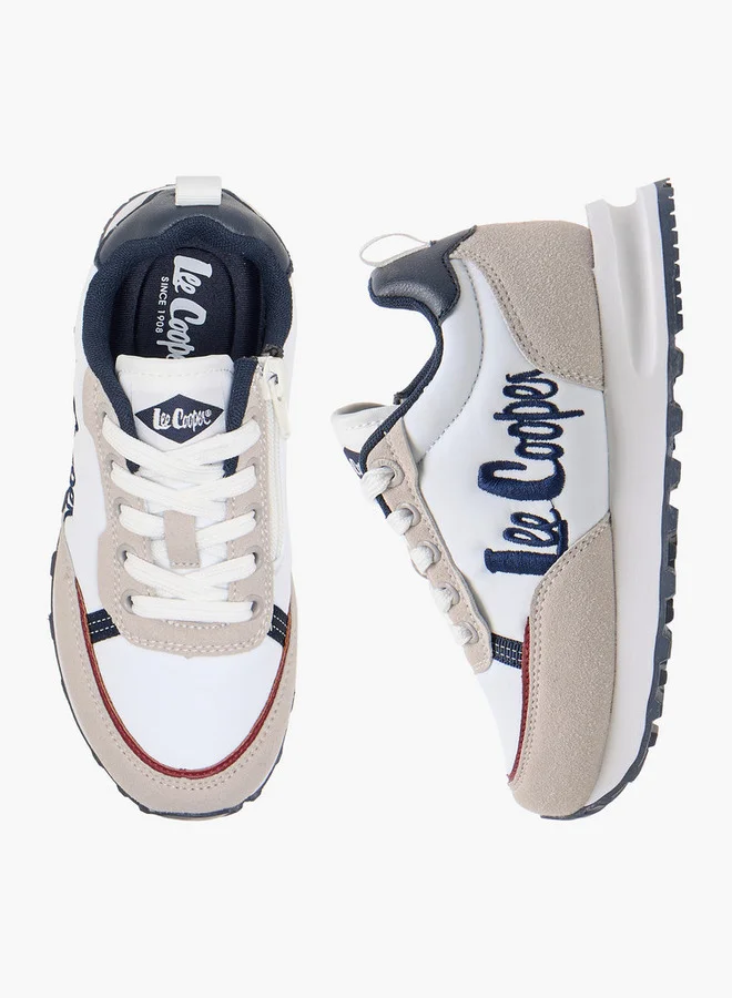Lee Cooper Boys' Logo Embroidered Sneakers with Lace-Up Closure