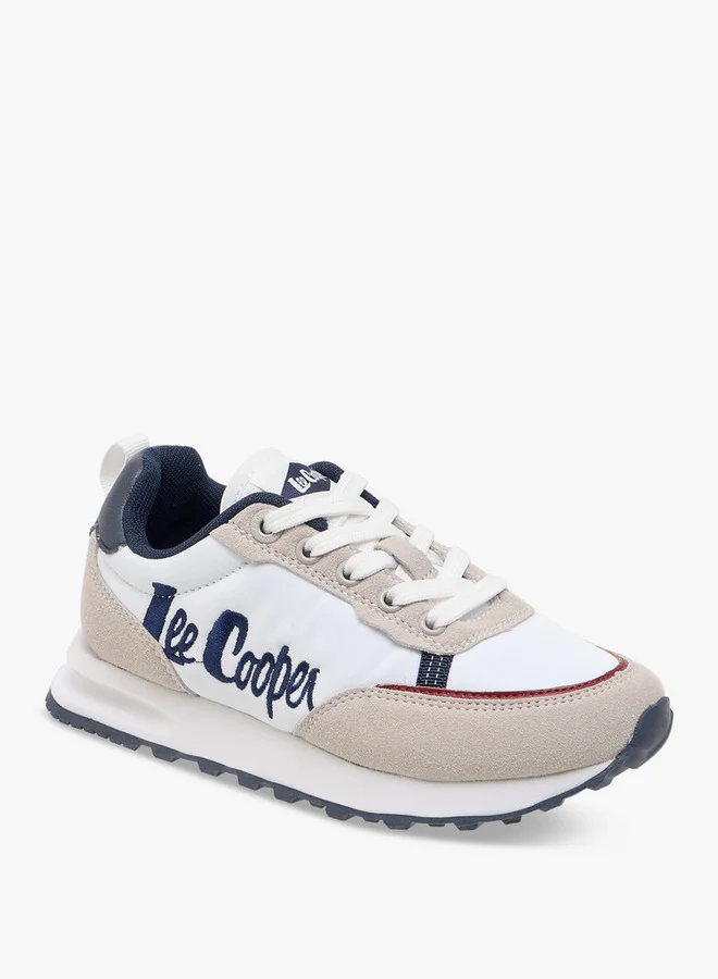Lee Cooper Boys' Logo Embroidered Sneakers with Lace-Up Closure