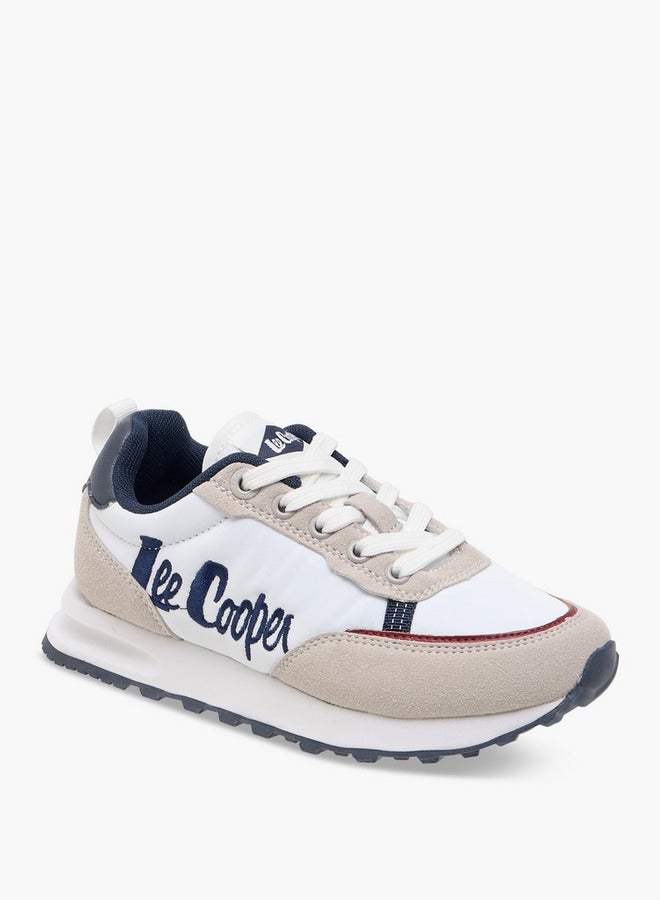Lee Cooper Boys' Logo Embroidered Sneakers with Lace-Up Closure - Image 2