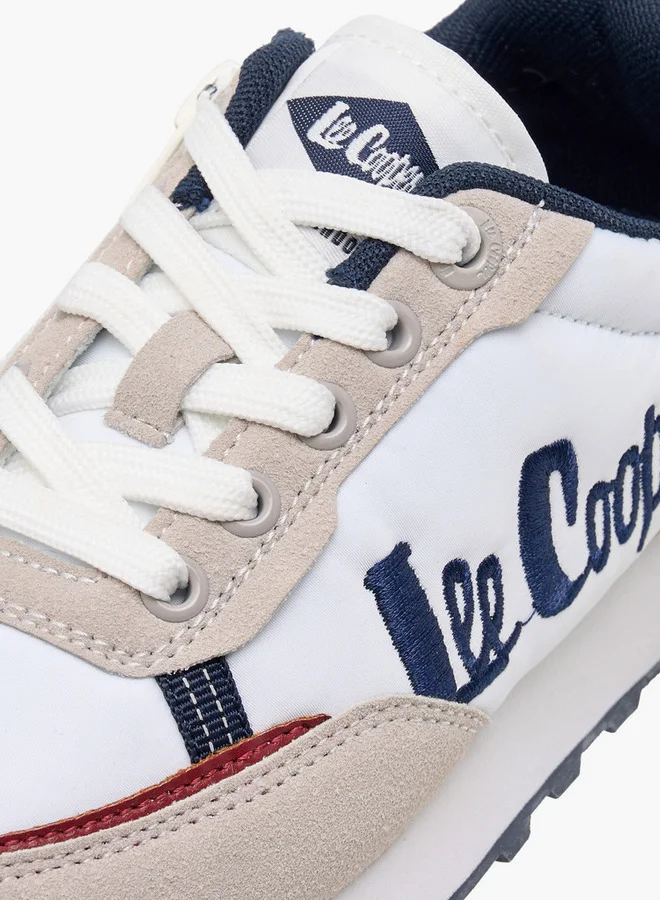 Lee Cooper Boys' Logo Embroidered Sneakers with Lace-Up Closure