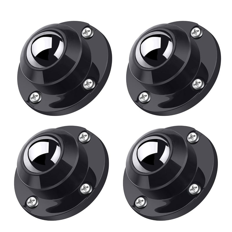 Webwares 4pcs Self Adhesive Caster Wheels Stainless Steel Universal Pulley 360 Degree Rotating Adhesive Caster Wheels 200Kg Loading Capacity FurnitureStorage BoxTrash CanPC Black