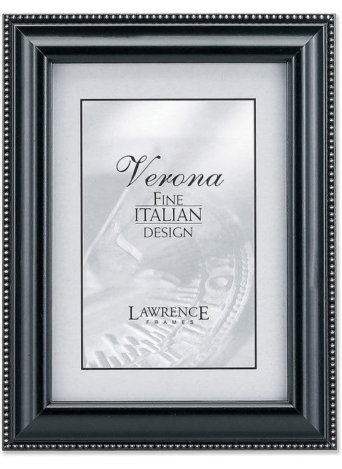 Lawrence Frames Black Finish 4x6 Picture Frame - Silver Bead Design