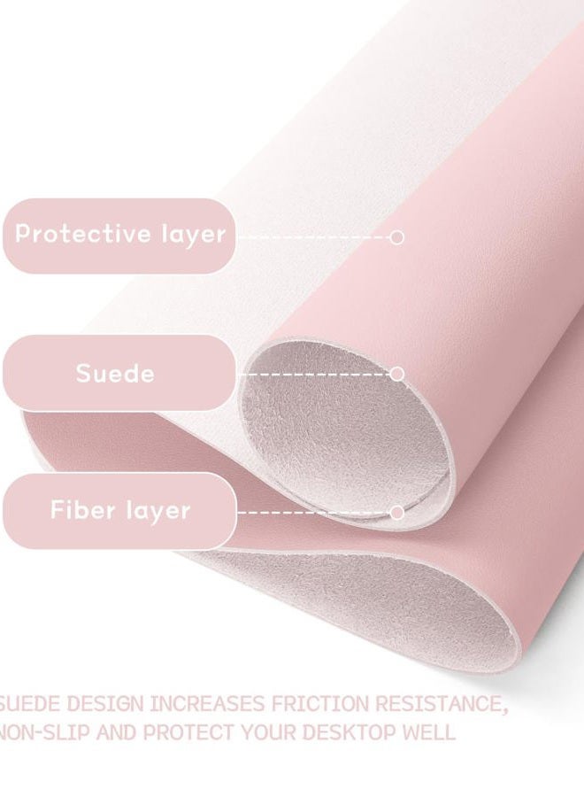 YSAGi Non-Slip Desk Pad,Mouse Pad,Waterproof PVC Leather Desk Table Protector,Ultra Thin Large Desk Blotter, Easy Clean Laptop Desk Writing Mat for Office Work/Home/Decor(Pink, 31.5" x 15.7") - Image 3