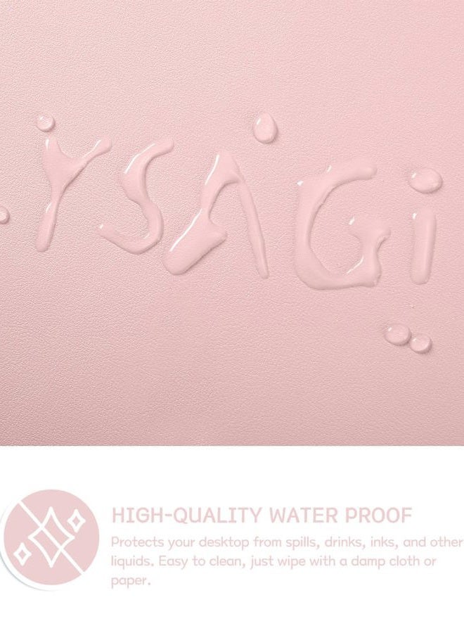 YSAGi Non-Slip Desk Pad,Mouse Pad,Waterproof PVC Leather Desk Table Protector,Ultra Thin Large Desk Blotter, Easy Clean Laptop Desk Writing Mat for Office Work/Home/Decor(Pink, 31.5" x 15.7") - Image 4