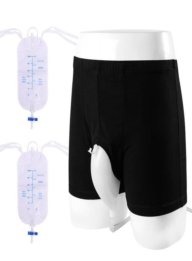 lefeke Wearable Urine Bag Male Urinal Bag Incontinence Pants for Men, Reusable Portable Male Collection Bags Urinal System with Collection Bag Portable Leak Proof Leg Pee for Elder (M) - Image 1