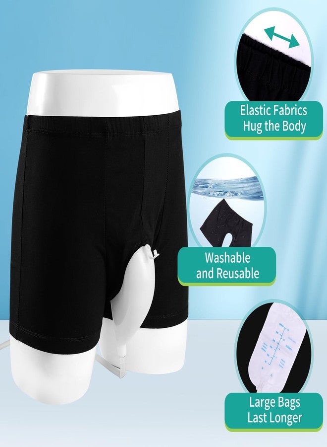 lefeke Wearable Urine Bag Male Urinal Bag Incontinence Pants for Men, Reusable Portable Male Collection Bags Urinal System with Collection Bag Portable Leak Proof Leg Pee for Elder (M) - Image 2