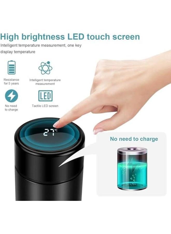 ECVV - Water Bottle Tea Infuser Thermoses Travel Mug With Smart Lcd Touch Screen Keep Hot Or Cold Car Portable Travel Tea Coffee Vacuum Thermoses Cup Anti Collision Leak Proof 18Oz Random Color - Image 1