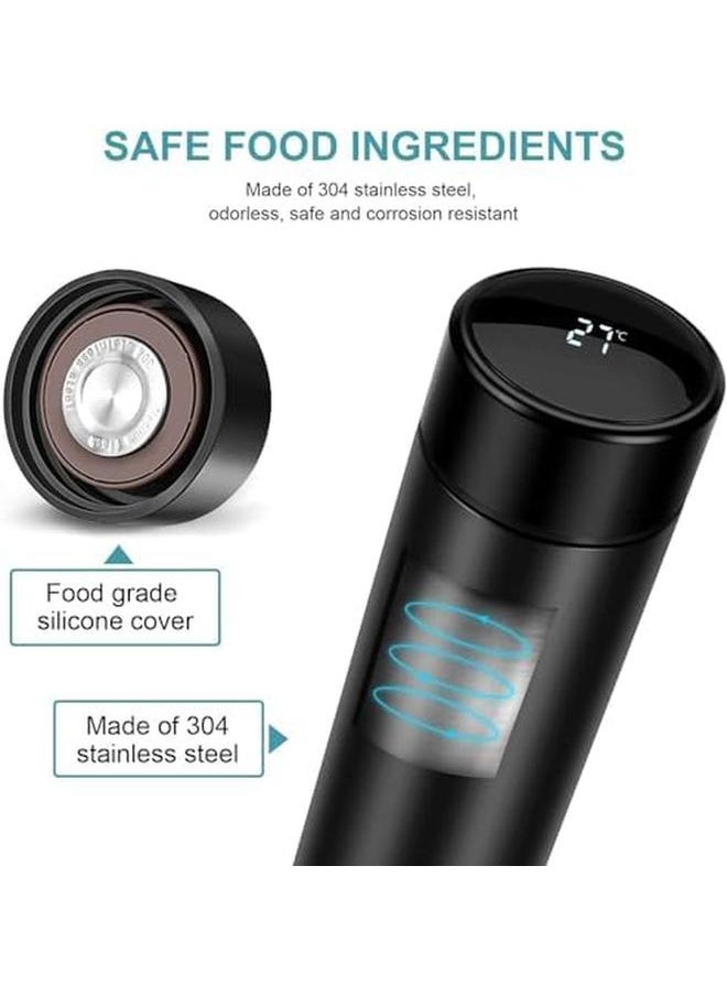 ECVV - Water Bottle Tea Infuser Thermoses Travel Mug With Smart Lcd Touch Screen Keep Hot Or Cold Car Portable Travel Tea Coffee Vacuum Thermoses Cup Anti Collision Leak Proof 18Oz Random Color - Image 1