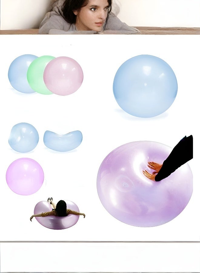 عام الكرة الفقاعية الشفافة العملاقة للأطفال - لعبة ممتعة وملونة قابلة للنفخ - Image 5